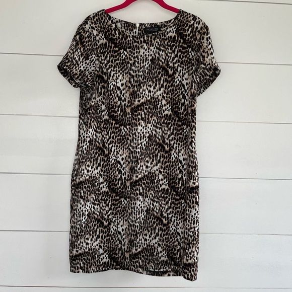 Rachel Zoe Leopard Short Sleeve Mini Dress - Picture 1 of 5